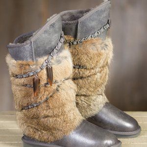 Australia Luxe Collective Atilla Shearling Sheepskin Boots with Rabbit Fur